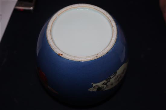 A Chinese powder blue and ground fish jar, 19th century